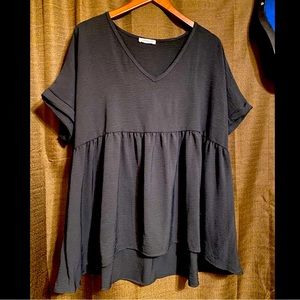 Chic Soul - Black Babydoll Top